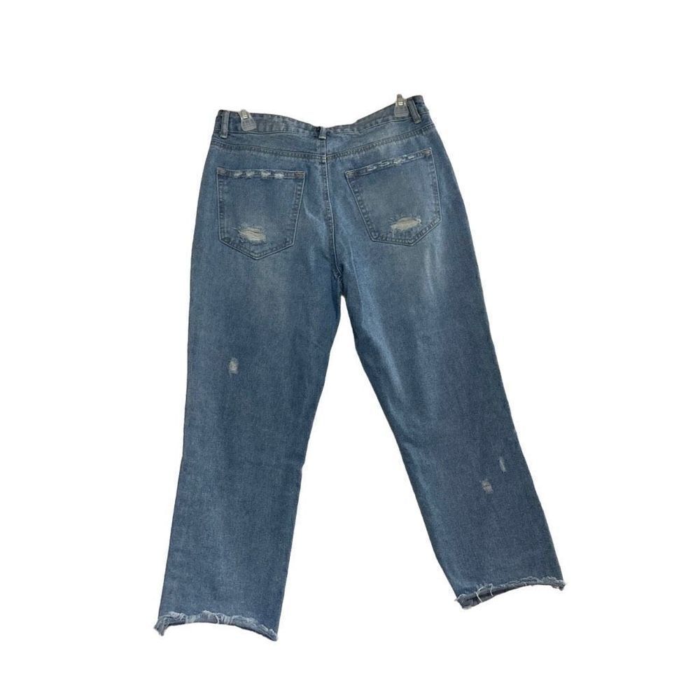 BBJ Los Angeles Women’s Distressed Button Fly Cropped Jeans Size 7/28 ( Juniors)